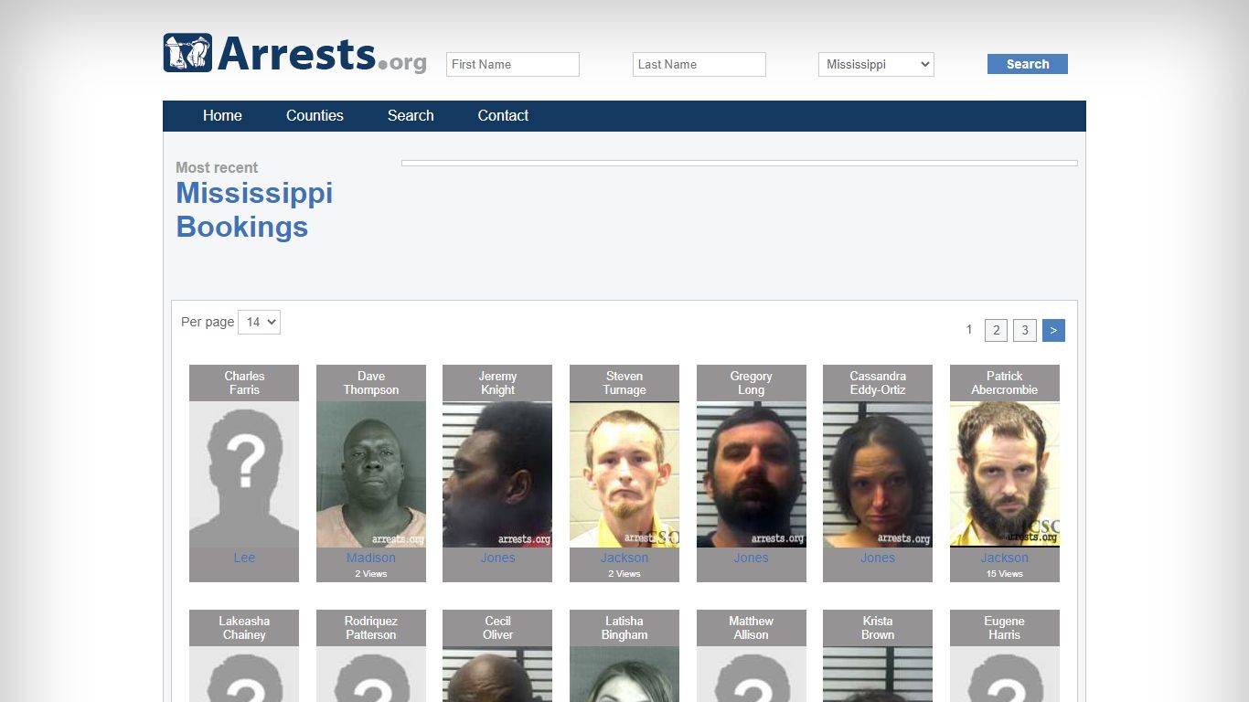 Mississippi Arrests and Inmate Search